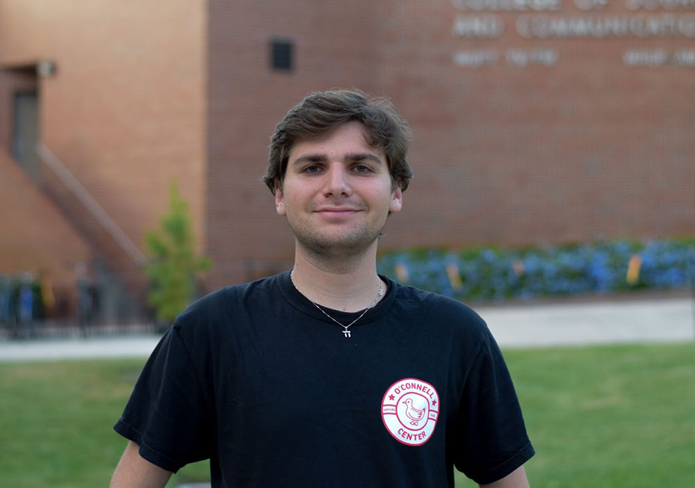 a man smiling